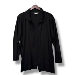 Exclusively Misook Women Black Open Front Cardigan‎ Jacket Plus 2X/3X Capsule